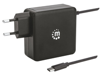 Manhattan Power Delivery USB-Ladegerät mit integriertem USB-C-Kabel 60 W, USB-Netzteil mit USB-C Power Delivery-Stecker (PD 3.0) mit bis zu 60 W, USB-A Ladeport bis zu 2,4 A, sc...
