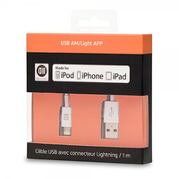 D2 Diffusion D2USBAPPLIGHT100B câble de téléphone portable Blanc USB A Lightning 1 m