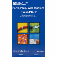 Brady PWM-PK-11 kábeljelölő Fekete, Fehér Vinil