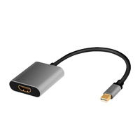 LogiLink CDA0110 video kabel adapter 0,15 m Mini DisplayPort HDMI Zwart, Grijs