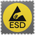 Ergokomfort PVC-Bodenfliese XL, ESD, 653 x 653 x 4 mm, mit ESD Logo