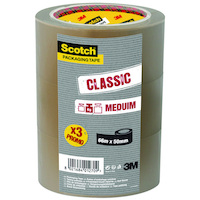 Taśma pakowa do wysyłek SCOTCH® Hot-melt (371), 50mm, 66m, brązowa, 3 szt.
