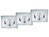 Eckiger LED Einbaustrahler ZAGROS 3er Set dimmbar in Silber Chrom, IP65
