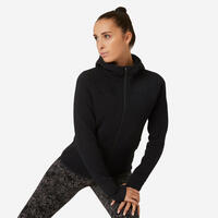 Women's Zip-up Fitness Hoodie 500 Spacer - Grey - XL