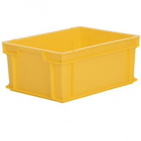 15L Euro Stacking Container - Solid Sides & Base - 400 x 300 x 170mm - Yellow