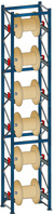 GR, Kabeltrommel-Regal BlockRoll System, gebremst, 6000 x 870 x 1045 mm, 6 Kabeltrommelachsen, Achsdurchmesser 34 mm, max. Trommelgewicht 1000 kg