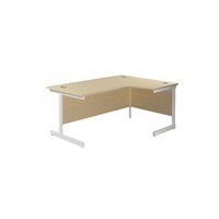 Jemini Right Hand Radial Desk 1800x1200mm Maple/White KF802185