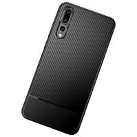 Huawei P20 Pro Handy Hülle von NALIA, Slim Silikon Case Dünne Carbon Look Schutz Schwarz