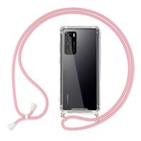NALIA Necklace Cover with Band compatible with Huawei P40 Case, Protective Transparent Hardcase & Adjustable Holder Strap, Easy to Carry Crossbody Phone Skin Clear Bumper Slim P...