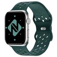 NALIA Breathable Bracelet Silicone Smart Watch Strap compatible with Apple Watch Strap SE & Series 8/7/6/5/4/3/2/1, 38mm 40mm 41mm, Fitness Watch Band, Men & Women Dark Green