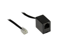 RJ11 Telefonverlängerung, 6p4c Stecker an Buchse, schwarz, 10m, Good Connections®