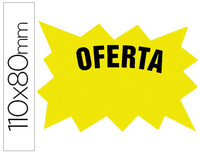 Cartel Cartulina Etiqueta Marcaprecios Amarillo Fluorescente 110X80 mm -Bolsa de 50 Etiquetas