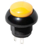 Drucktaster, 1-polig, schwarz, unbeleuchtet, 5 A/32 V, Einbau-Ø 12.3 mm, IP68, P