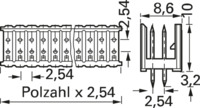 Stiftleiste, 20-polig, RM 2.54 mm, gerade, schwarz, 1-826469-0