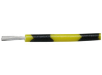 PVC-Schaltlitze, hochflexibel, LiYv, 0,14 mm², AWG 26, schwarz/gelb, Außen-Ø 1,1