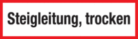 Brandschutzschild - Steigleitung, trocken, Rot/Schwarz, 7.4 x 21 cm, Folie