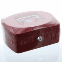 Geldkassette Stahlblech mit Schloss 205x160x85mm rot