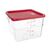 Vogue Square Food Storage Container Lid in Red Polycarbonate Large