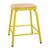 Bolero Cantina Low Stools in Yellow with Wooden Seat Pad - Pack of 4