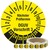 Prüfplaketten 20 mm, Nächster Prüftermin DGUV Vorschrift 3, 2023-2028, Polyethylen Etiketten schwarz-gelb, 1.000 Prüfetiketten auf Rolle