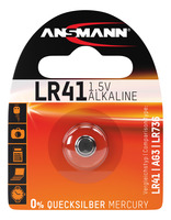 ANSMANN Alkaline Batterie LR41 (1,5V) AG3, LR736 für Taschenrechner, Klingel usw