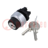 Switch: rotary with ID-key; 22mm; Stabl.pos: 2; IP66,IP67,IP69K