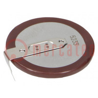 Batt: Li; VL2330; 3V; 50mAh; 2pin,pour PCB; Ø23x3,65mm; -20÷60°C