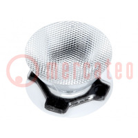 LED lens; round; transparent; 30÷34°; Mounting: adhesive tape