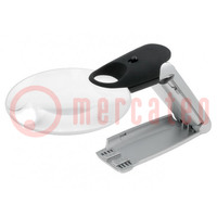 Desktop magnifier with backlight; x2÷x4; Ø90mm; L: 220mm