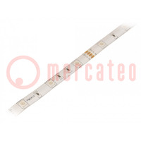LED tape; RGB; 5060; 12V; LED/m: 30; 10mm; brown PCB; 120°; 7.2W/m