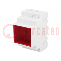 Enclosure: for DIN rail mounting; Y: 90mm; X: 52mm; Z: 65mm; grey