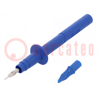Probe tip; 5A; blue; Socket size: 4mm; Plating: nickel plated; 5mΩ