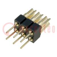 Adapter; pin strips; PIN: 6; straight; 2.54mm; soldering,THT; 2x3