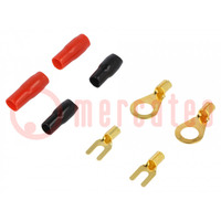 Terminal: terminal set; insulated; black,red; on cable,crimped