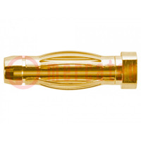 Plug; 4mm banana; 32A; 33VAC; 70VDC; 17.7mm; gold-plated; screw