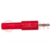 Adapter; 2mm banana; 36A; 70VDC; red; Type: non-insulated; plug-in