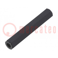 Screwed spacer sleeve; hexagonal; polyamide; M5; L: 60mm; black