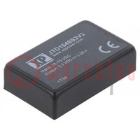 Converter: DC/DC; 15W; Uin: 18÷75V; Uout: 3.3VDC; Iout: 3000mA; THT