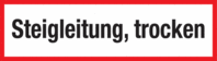Brandschutzschild - Steigleitung, trocken, Rot/Schwarz, 10.5 x 29.7 cm, Weiß