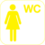 Piktogramm - Damen, WC, Gelb, 20 x 20 cm, PVC-Folie, Selbstklebend, Weiß