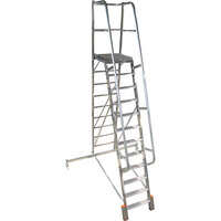 Leitern - PodestLeitern, Einseitig besteigbar, klappbar, 12 Stufen, 2,07 m breit