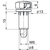 Skizze zu Höhenverstellschraube M6 mit Einbohrmuffe und Abdeckkappe,