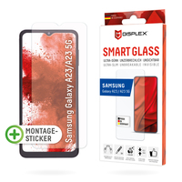 Displex Smart Glass (9H) für Samsung Galaxy A23/A23 5G, Montagesticker, unzerbrechlich, ultra-dünn, unsichtbar
