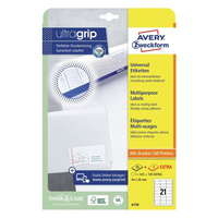 Avery 6170 Wit Zelfklevend printerlabel