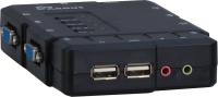 Inter-Tech KVM-CS-41UA Tastatur/Video/Maus (KVM)-Switch Schwarz