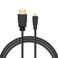 Savio CL-149 Kabel HDMI - micro HDMI 0,5m, czarny câble HDMI HDMI Type A (Standard) HDMI Type D (Micro) Noir