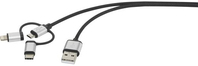 Renkforce RF-3335106 USB Kabel 0,25 m USB 2.0 USB A USB C/Micro-USB B/Lightning Grau