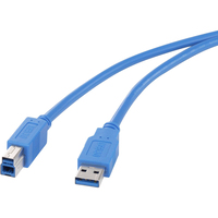 Conrad USB-Kabel - USB Typ A M zu Type B - 3.0 - 50 cm - Blau - Kabel - Digital/Daten USB Kabel USB 3.2 Gen 1 (3.1 Gen 1) 0,5 m USB A USB B