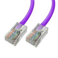 Videk Unbooted 24 AWG Cat5e UTP RJ45 Patch Cable Purple 2Mtr