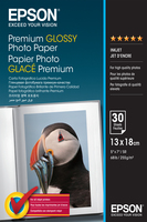 Epson Premium Glossy Photo Paper, 130 x 180 mm, 255g/m², 30 Lap